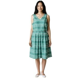 Cynthia Rowley Geometric  Sleeveless Midi Cotton Dress 6 Fit Flare Casual Boho‎